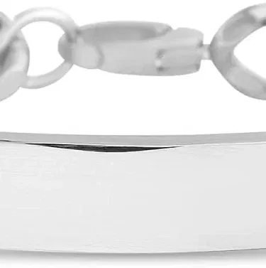 Men's 8-inch stainless steel classic curb chain ID bracelet with secure clasp, sold in Pakistan.