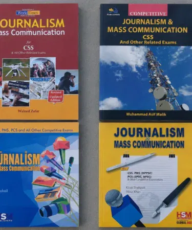 Set of four Journalism and Mass Communication books by prominent Pakistani authors, available on Khareedo.