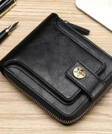 Balisi style men's genuine leather zipper wallet with card holder and coin pocket sold in Pakistan