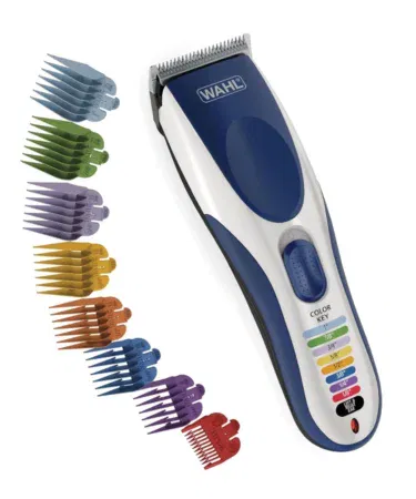 Cordless rechargeable hair clipper and trimmer with color guide combs for men, women, and kids in Pakistan.