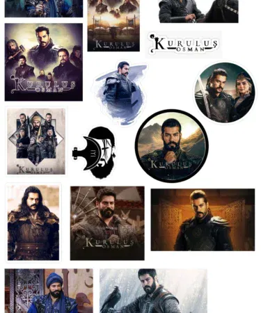Kurulus Osman stickers for laptop, car, and bike, suitable for personalizing devices in Pakistan.