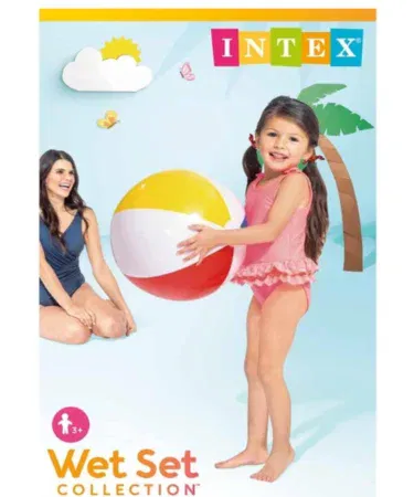 Intex Beach Ball - Classic Multi-Color Panel Waterproof Toy | Khareedo