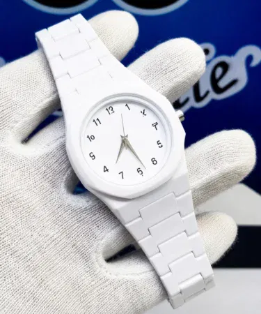 Elegant white Aura Watch for Men, stylish and trendy wrist watch for men, high quality, sold in Pakistan