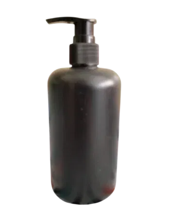 400ml black bottle with black pump, 24mm neck size, for shampoo, lotion, body wash