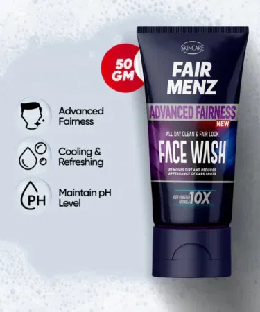 FAIR MENZ Advance Fairness Face wash with 10X Formula for men, sold in Pakistan.