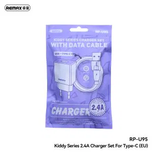 REMAX RP-U95-C 2.4A EU Charger Kiddy Series Charger Set with Cable for sale in Pakistan