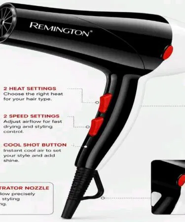 Remington Salon Compact Hair Dryer RM-6002 Black ABS Plastic 5000W Unisex Pakistan