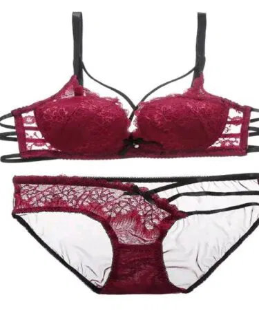 Black Lace Push Up Bra Panty Set | Khareedo