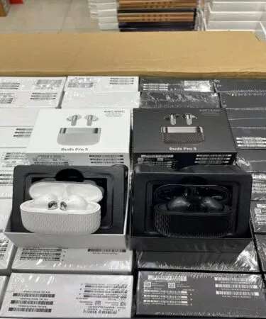 Buds Pro 5 true wireless earbuds in black & white with 24-hour battery life, sold in Pakistan.