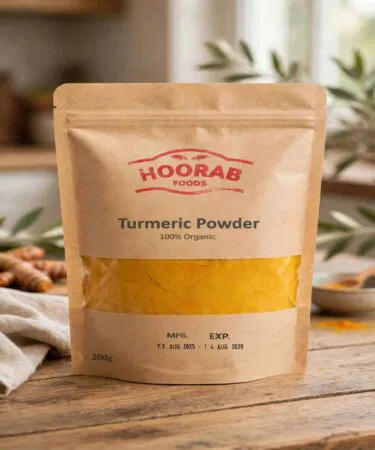 Hooraab Foods Organic Turmeric Powder 200g, pure haldi, homemade, no chemicals, original yellow, unisex