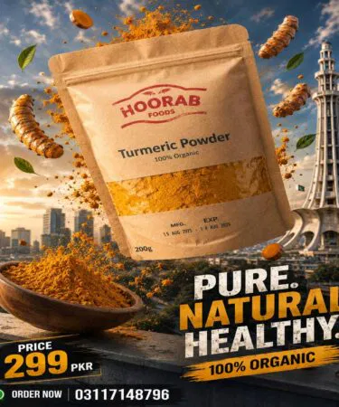 Hooraab Foods Organic Turmeric Powder 200g, pure haldi, homemade, no chemicals, original yellow, unisex