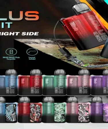 SMOK Solus G Box compact vape kit with 7 color crystal body, red blue black plastic, 700mah battery, unisex, sold in Pakistan