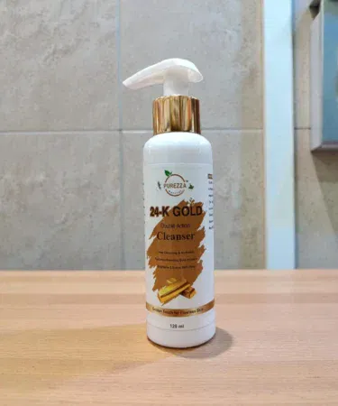 Purezza Natural 24K Gold Cleanser for skin radiance and anti-aging, deep pore cleansing wash.