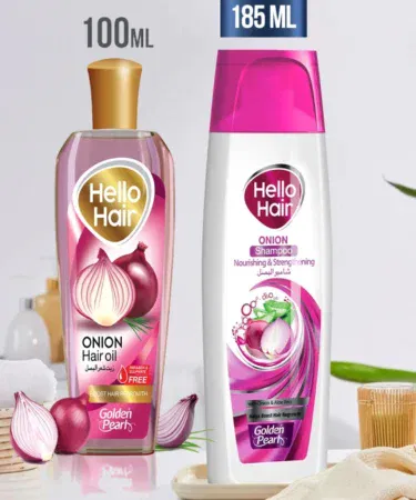 Herbal Onion Oil and Shampoo combo pack for damaged hair, hair care product sold in Pakistan