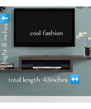 Floating wooden TV wall mount shelf, TV console, wooden stand for home entertainment in Pakistan.