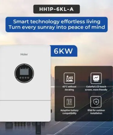 Haier HH1P-6KL-A 6KW Solar Inverter with 3-year warranty, sold on Khareedo Pakistan