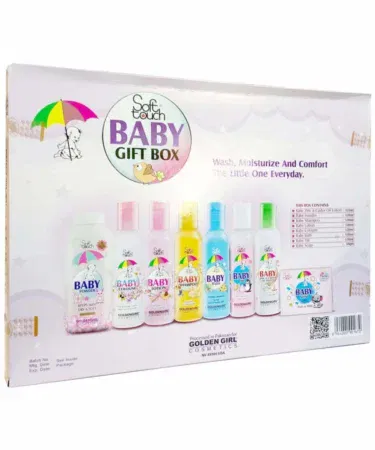 Soft Touch Baby Care Large Gift Box Kit Pack of 8 with Baby Oil, Lotion, Soap, Shampoo, Cologne