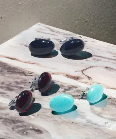 Imported stone shape cufflinks and studs for men, premium modern style, new arrival, available in Pakistan
