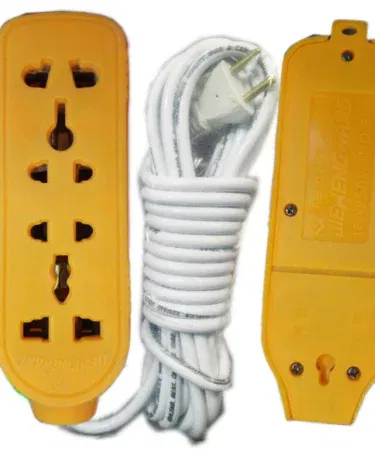 High quality solid power electric extension with 4 ports and a 14 feet cable length for multipurpose use.