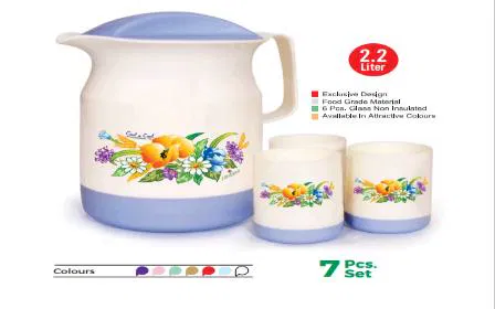 Lavienna Collection blue 7-piece insulated plastic water jug and glass set for sale in Pakistan