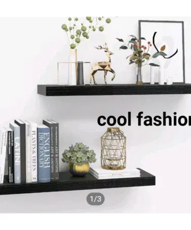 Pack of 2 wall hanging floating shelves for books, decor, and display in Pakistan