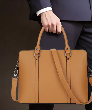 Elite Carry premium PU leather laptop briefcase for 15.6 inch laptops, business messenger bag