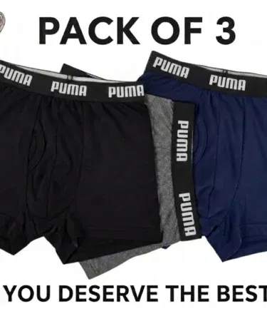 Pack of 3 men's cotton boxer briefs, soft and comfortable underwear for men, sold in Pakistan