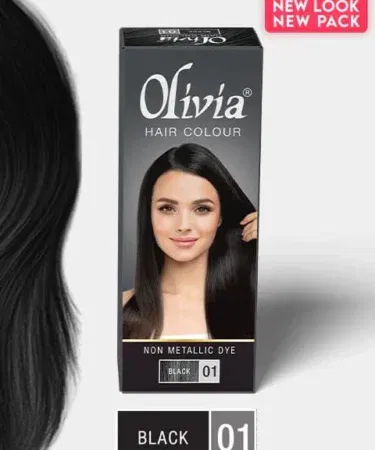 Olivia Hair Colour in Black, a popular hair dye for women, sold on Khareedo in Pakistan.