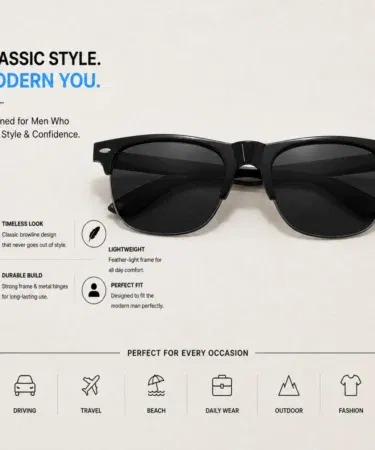 Men's Classic Clubmaster Sunglasses | Khareedo