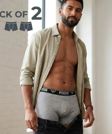 Men's cotton boxer trunks underwear pack of 2 soft comfortable available in Pakistan