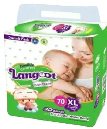 Langoot Baby Diaper Size 5 XL for babies over 15kg, 70-piece pack, sold in Pakistan