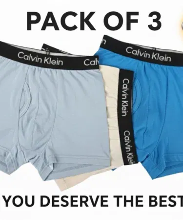 Pack of 3 random color men's boxer underwear for boys and men, comfortable fit.