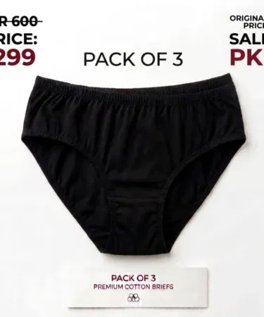 Pack of 3 ladies cotton briefs, comfortable, soft, breathable panties for women, premium quality underwear
