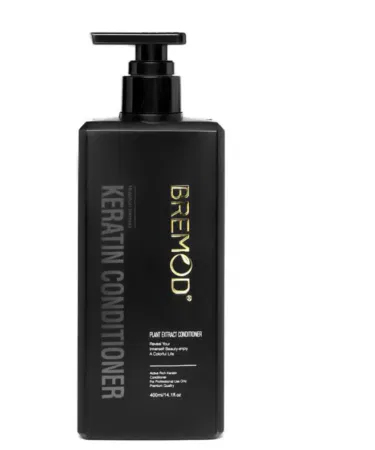 Bremod Keratin Conditioner for strengthening hair core, reducing breakage, detangling, and restoring shine.