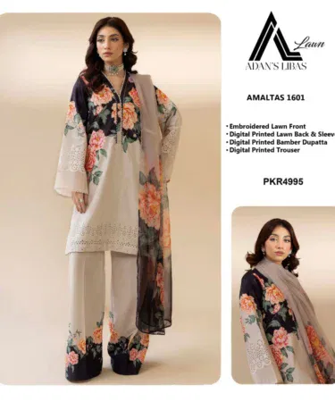 Lawn & Bamber Chiffon 3PC Suit | Khareedo