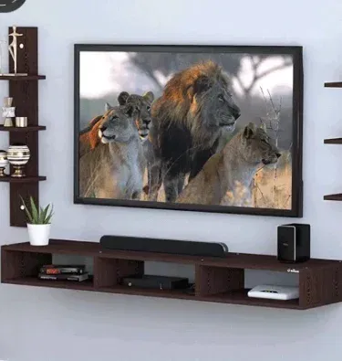 2 Tier Modern Wall Mounted Floating TV Shelf for Media Consoles and Game Consoles sold in Pakistan