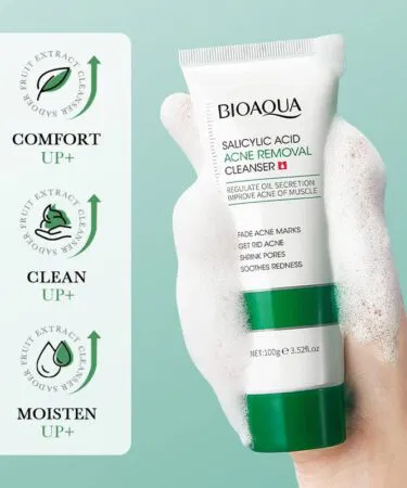 BIOAQUA Salicylic Acid Acne Removal Cleanser 100g for oil control and deep pore cleansing, sold in Pakistan.