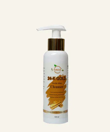 Purezza Natural 24K Gold Cleanser for skin radiance and anti-aging, deep pore cleansing wash.