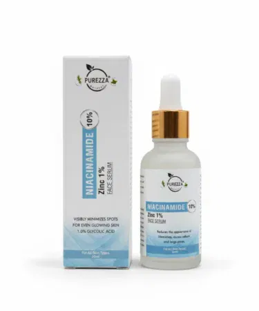 Purezza Natural Niacinamide Face Serum 30ml for pore minimizing, oil control, and dark spot reduction in Pakistan.