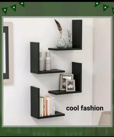 Pak Land 4 Pcs L-shaped wall shelves for home decor, easy to hang, attractive design, sold in Pakistan