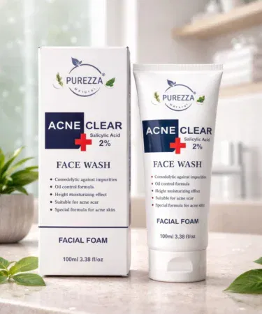 Purezza Natural Acne Clear Face Wash 100ml for deep cleansing and oil control in Pakistan