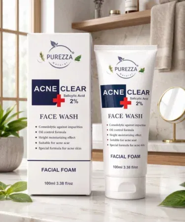 Purezza Natural Acne Clear Face Wash 100ml for deep cleansing and oil control in Pakistan