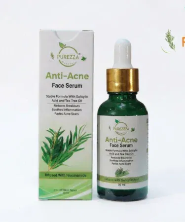 Purezza Natural Anti Acne Face Serum for spot treatment, oil control, and pimple scar removal in Pakistan.