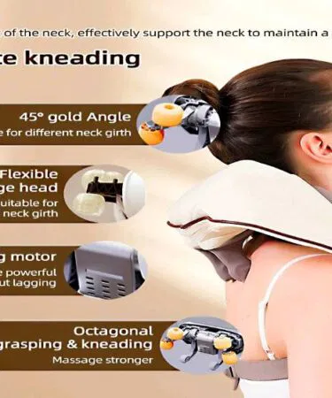 Wireless 6-head neck and shoulder massager with NTC heat therapy for muscle relief in Pakistan