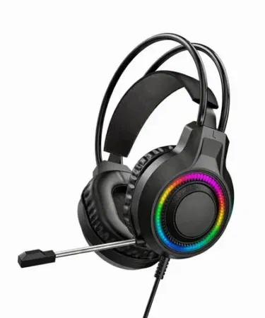 MISDE V6S Gaming Headset with RGB lighting, microphone, and 40mm drivers for PC, PS4, PS5, Xbox.