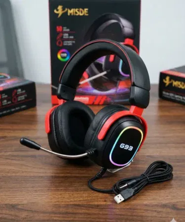 MISDE G93 RGB Gaming Headset with 50mm driver and noise cancelling mic for PC and Laptop