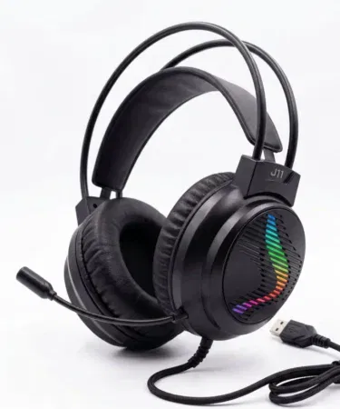 J11 Wired Gaming Headset with RGB LED, Noise-Cancelling Mic, Stereo Sound for PC, PS4, Xbox, Mobile