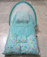 Baby sleeping bag with mosquito net, portable folding crib net for infants 0-1 year.